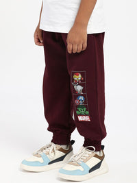 Nauti Nati Boys Marvel Printed  Mid-Rise Joggers