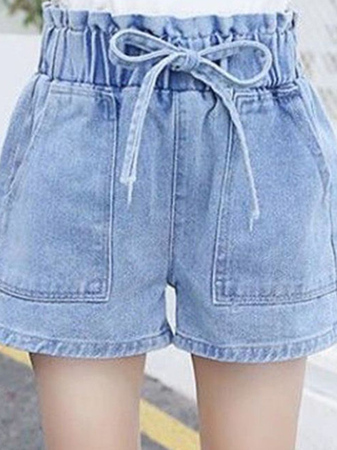 YK Girls Washed Denim Shorts