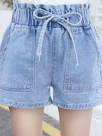 YK Girls Washed Denim Shorts