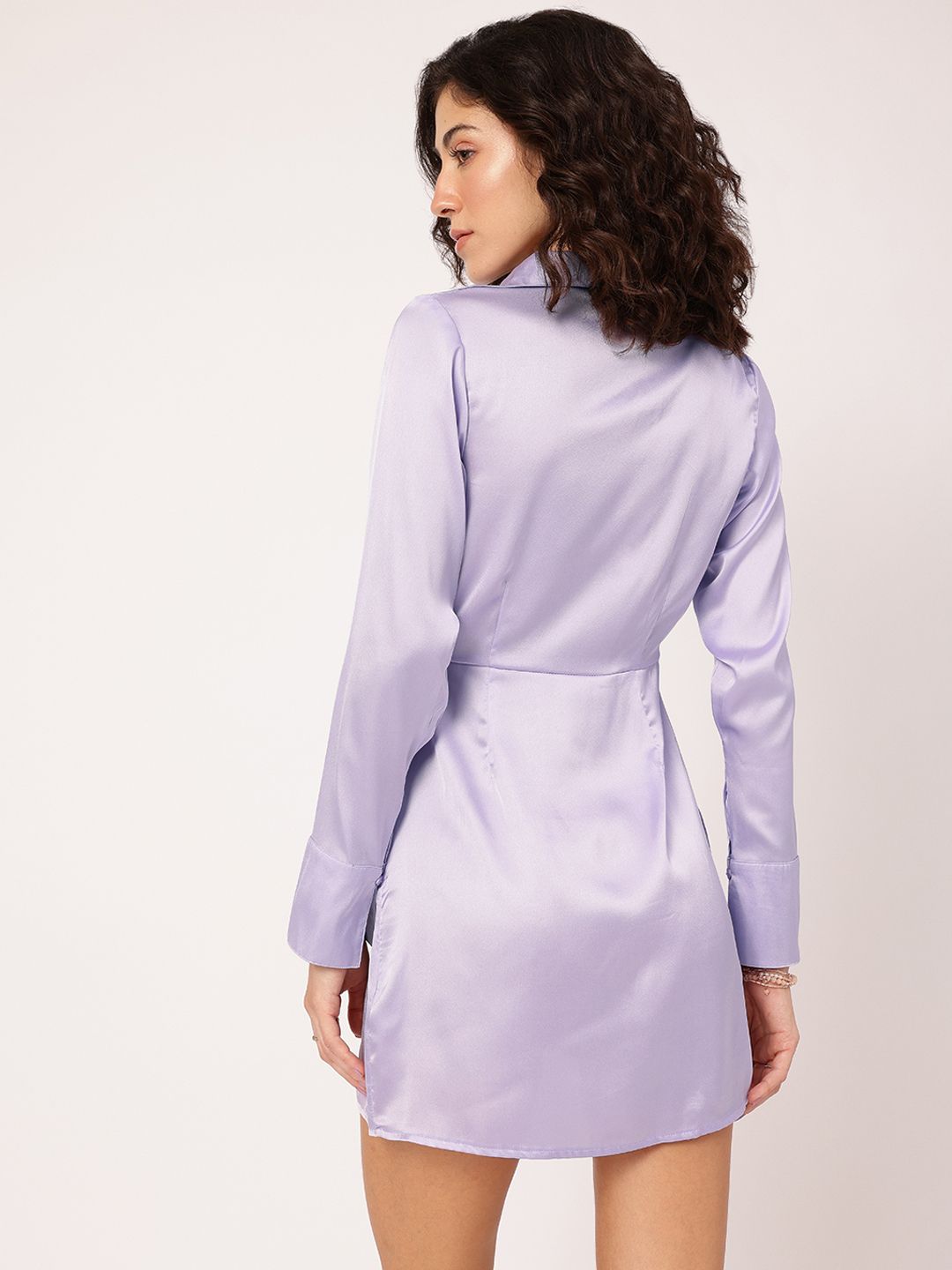 DressBerry Glossy Vibes Satin Sheath Mini Dress