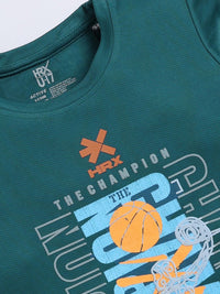 HRX by Hrithik Roshan Boys Typography Printed Dry Fit T-shirt