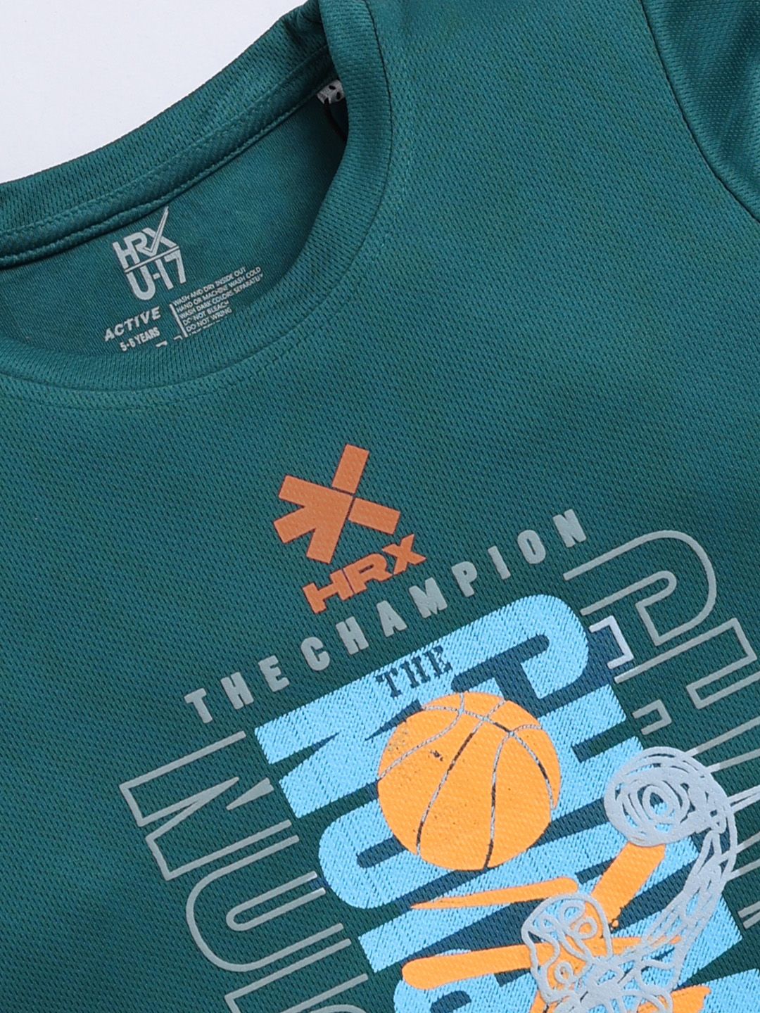 HRX by Hrithik Roshan Boys Typography Printed Dry Fit T-shirt