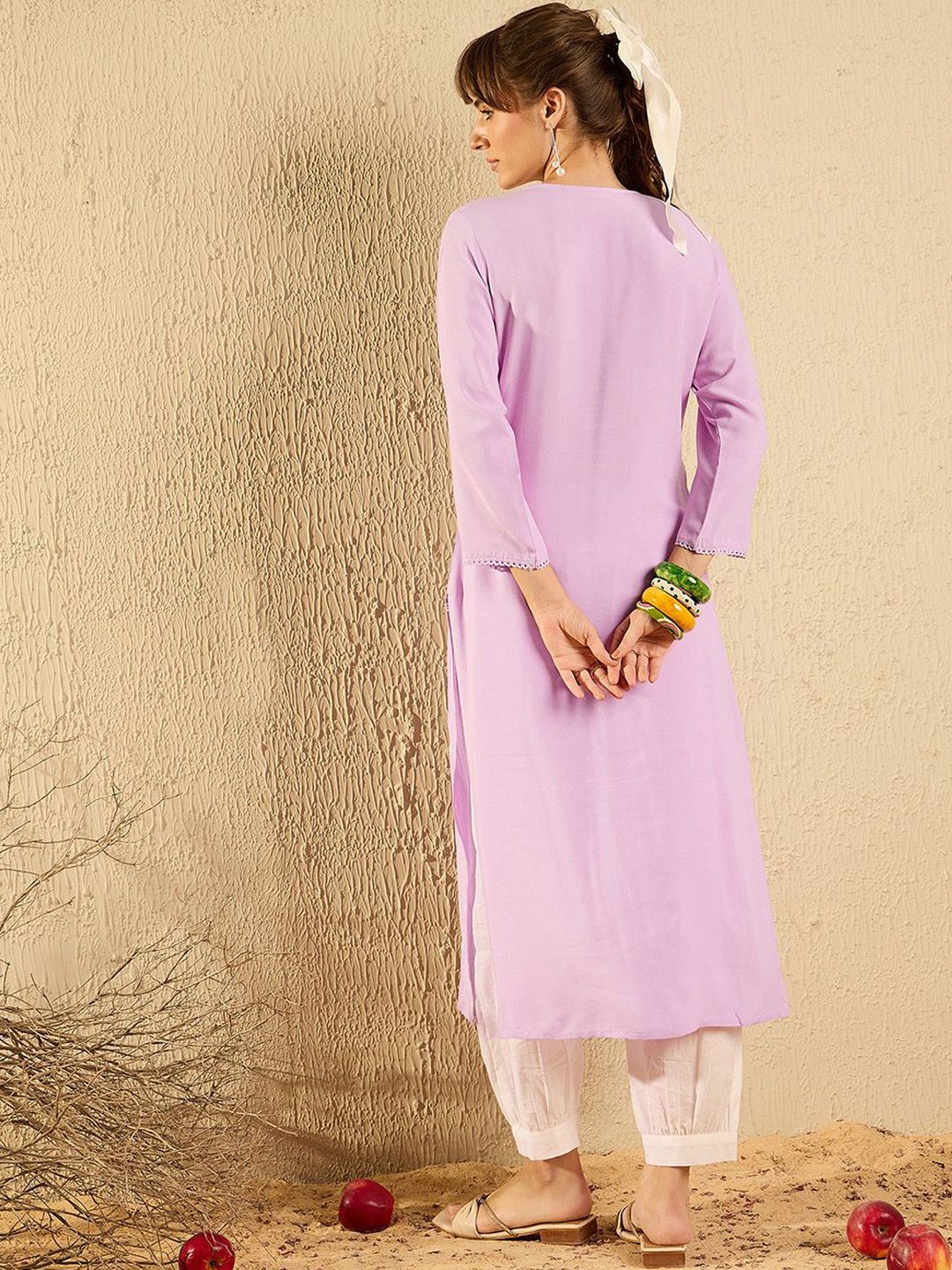 Indo Era Women Mirror Work Anarkali Kurta
