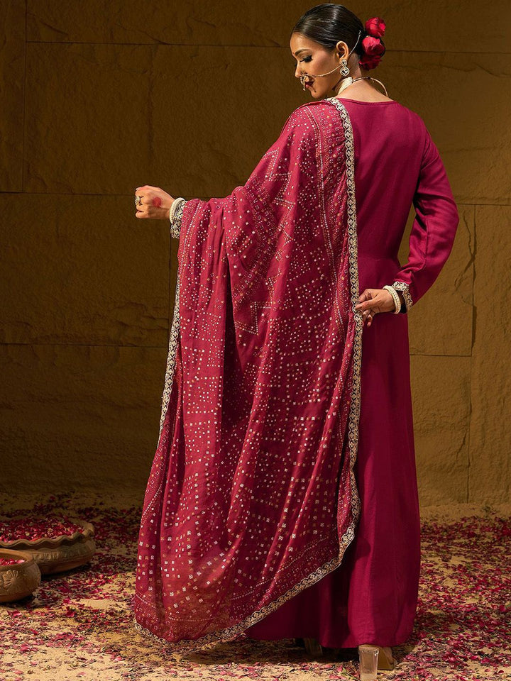 Indo Era Ethnic Motifs Embroidered Zari A-Line Kurta With Trousers & Dupatta