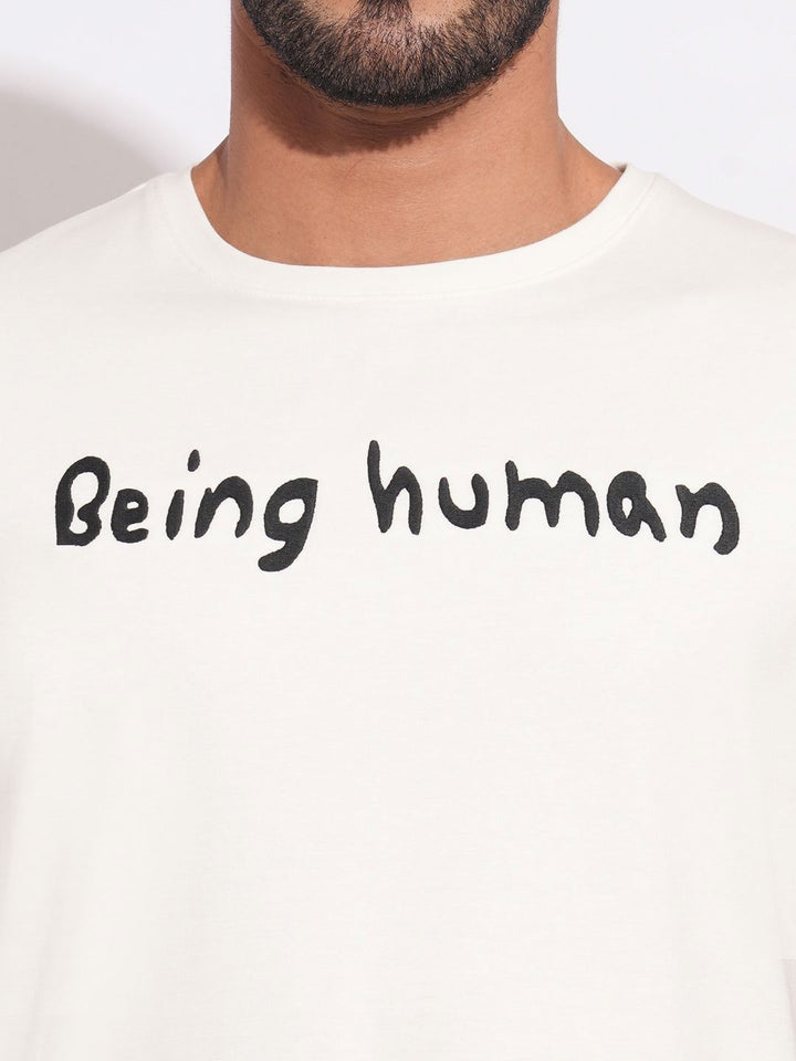 Being Human Men Brand Logo Printed Slim Fit T-shirt