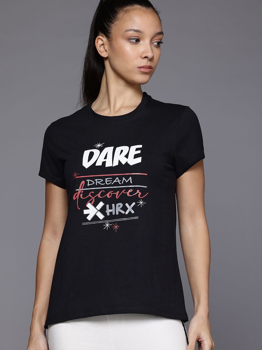 HRX by Hrithik Roshan Typography Printed T-shirt