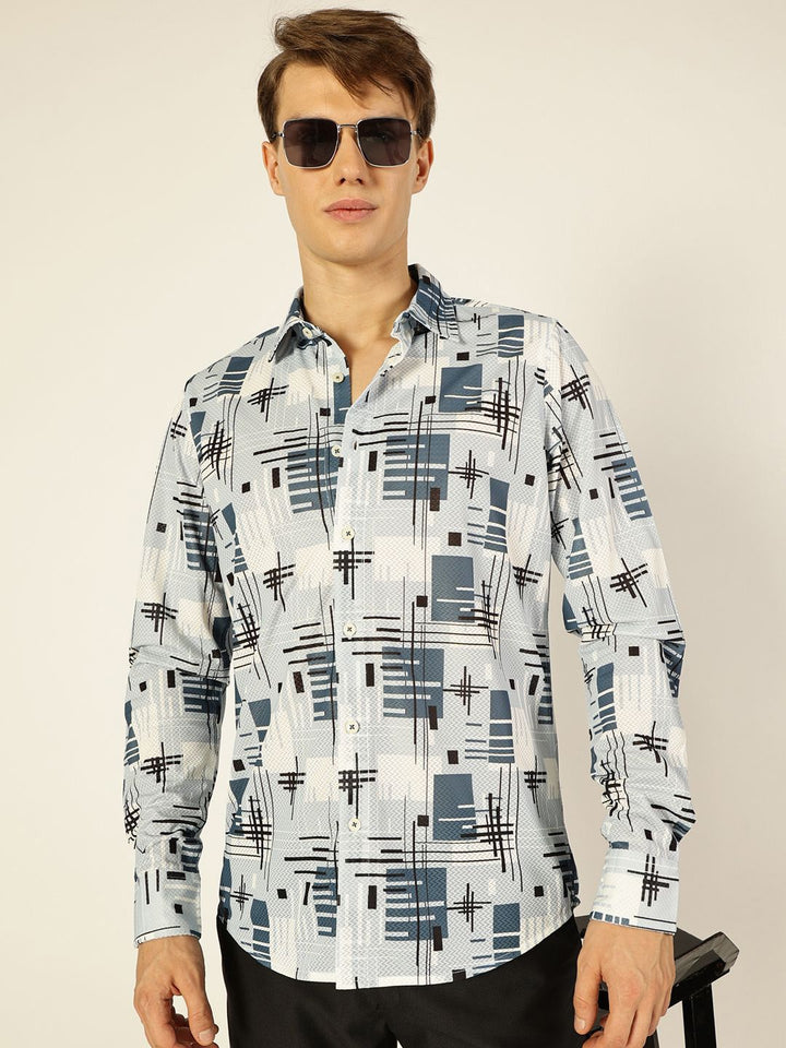 Thomas Scott Men Premium Graphic Printed Slim Fit Casual Shirt