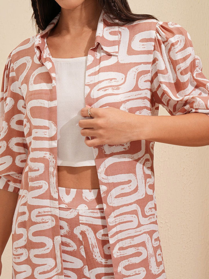 Vishudh Printed Tank Top With Pants & Shrug Co-Ords