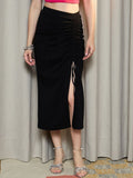 Berrylush Women Straight Midi Skirt