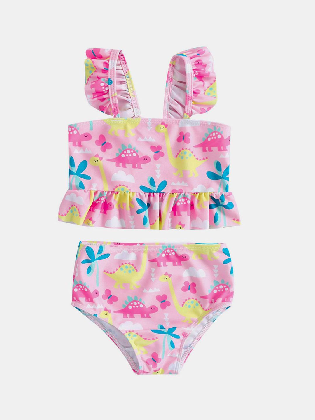YK Girls Dinosaur Graphic Printed Swimwear