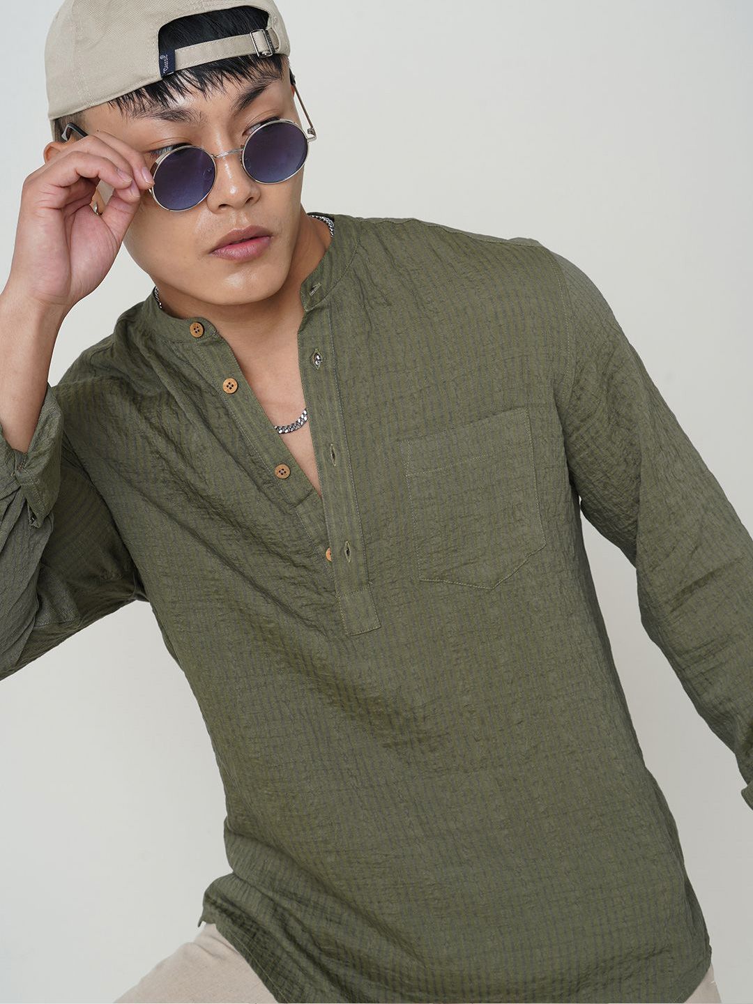 VASTRADO Men Jacquard Kurta