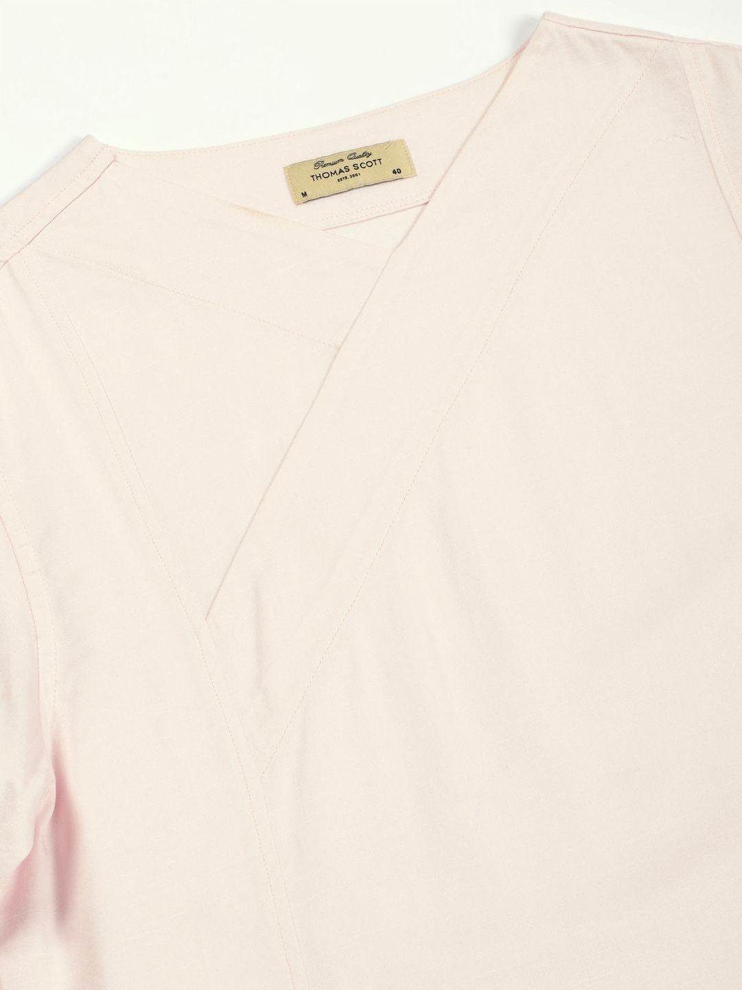 Thomas Scott Men Solid V-Neck Cotton Boxy T-Shirt