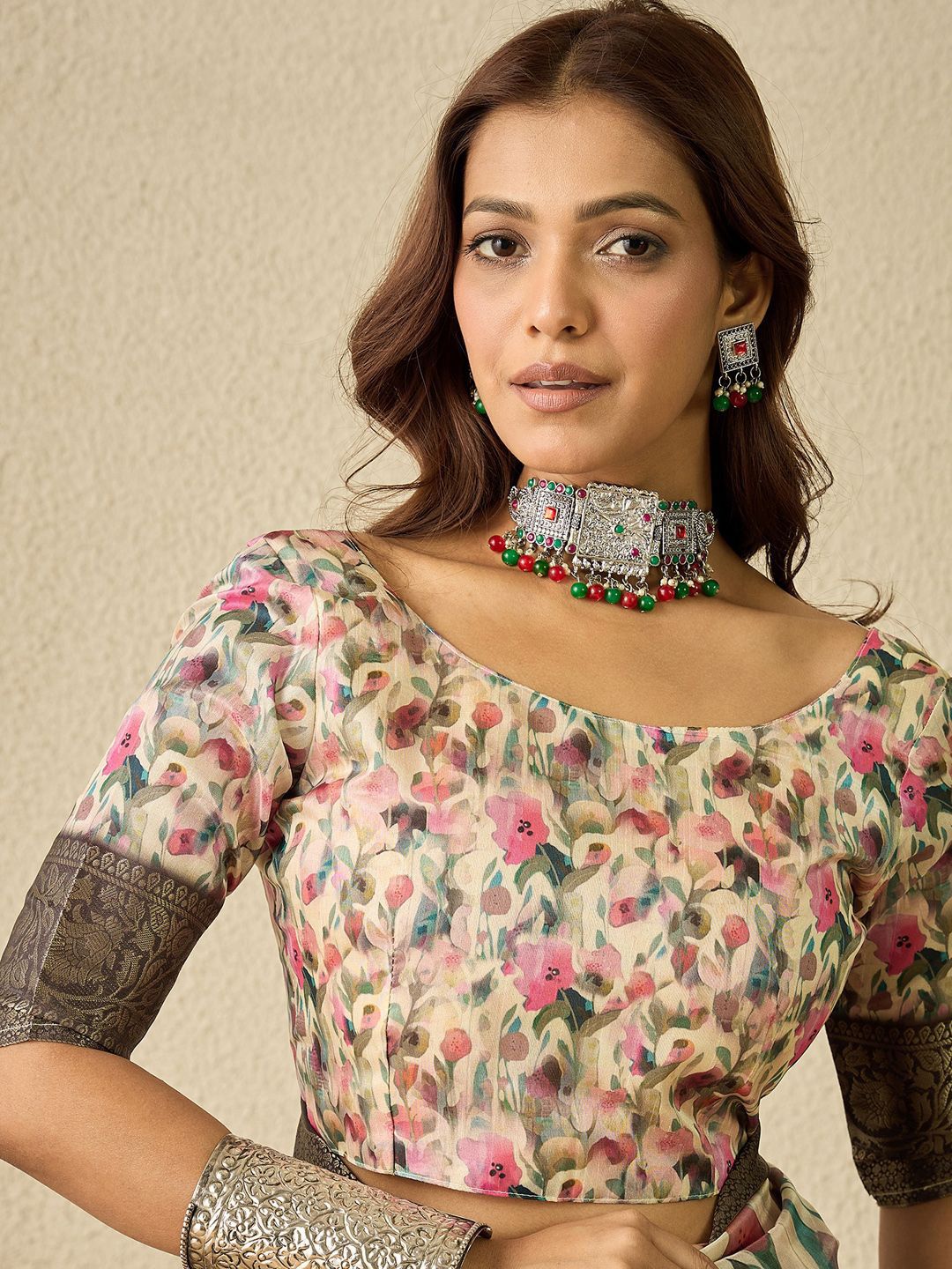 Saree mall Organza Designer Sungudi Sarees