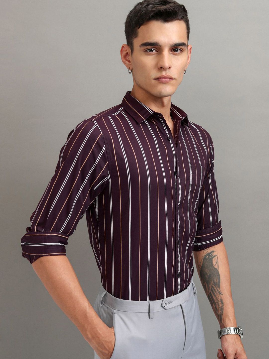 HIGHLANDER Men Striped Relaxed Fit Shirt
