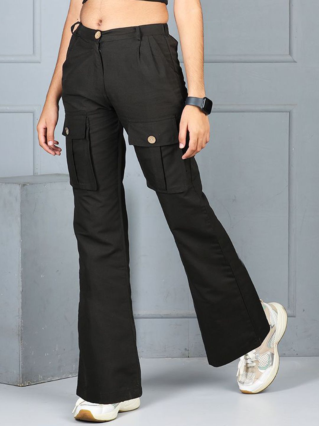 Cutiekins Girls Mid-Rise Easy Wash Cargos Trousers