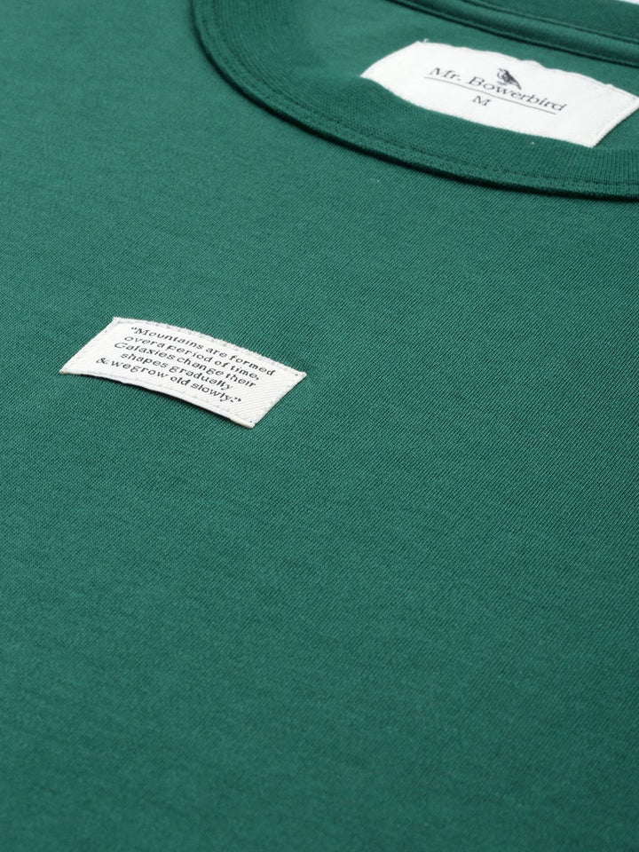 Mr Bowerbird Solid Pure Cotton Casual Oversized T-shirt With Patchwork Detail