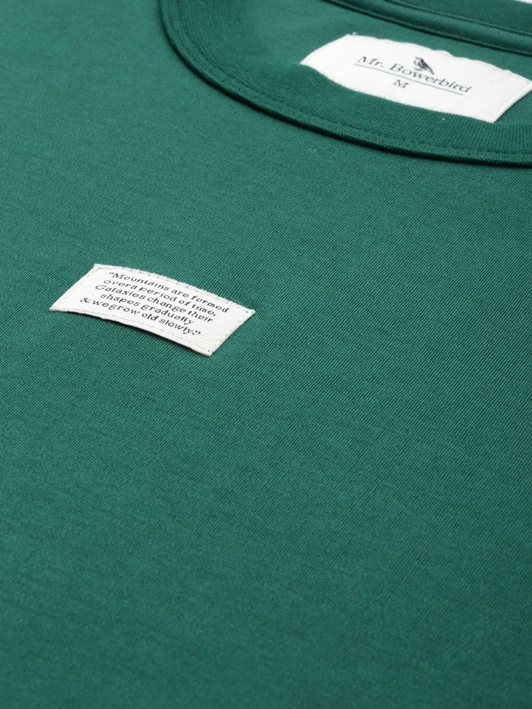 Mr Bowerbird Solid Pure Cotton Casual Oversized T-shirt With Patchwork Detail