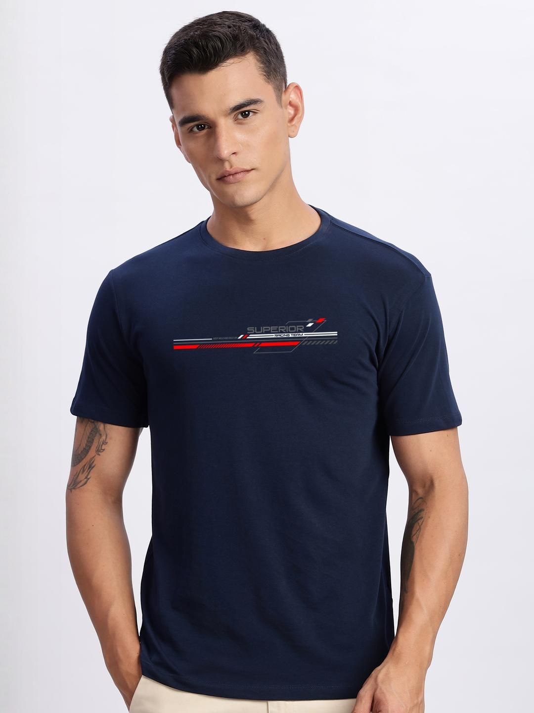 Tshirts ADRO Men Navy Blue