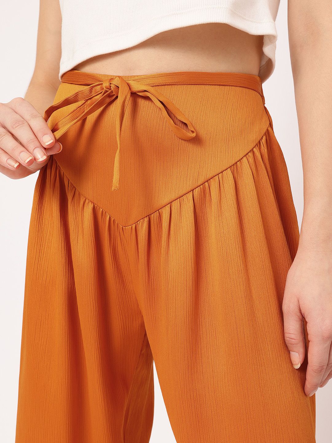 DressBerry Women Blissful Breezy Textured Trousers