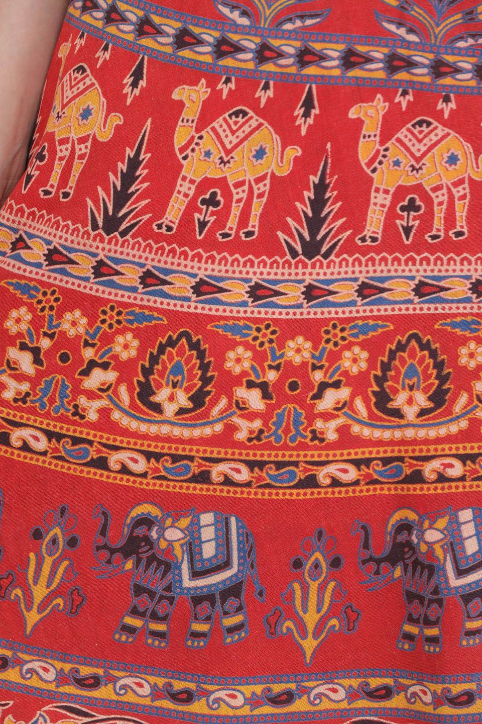 Exotic India Printed Pure Cotton Maxi Wrap Skirts