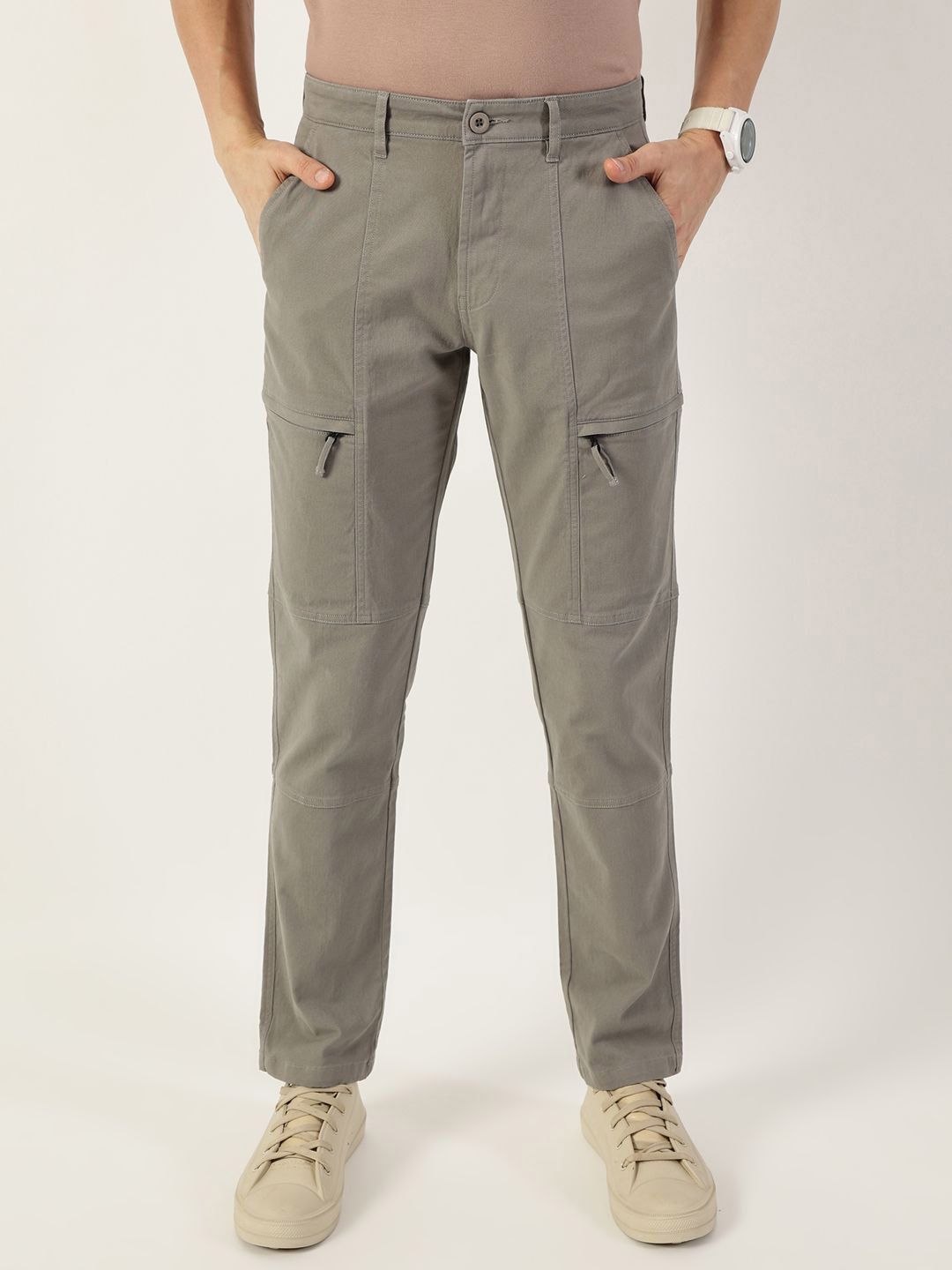 Thomas Scott Men Smart Easy Wash Regular Fit Mid-Rise Cargos