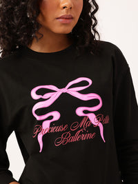 DressBerry Graphic Printed Cotton Terry Sweatshirt