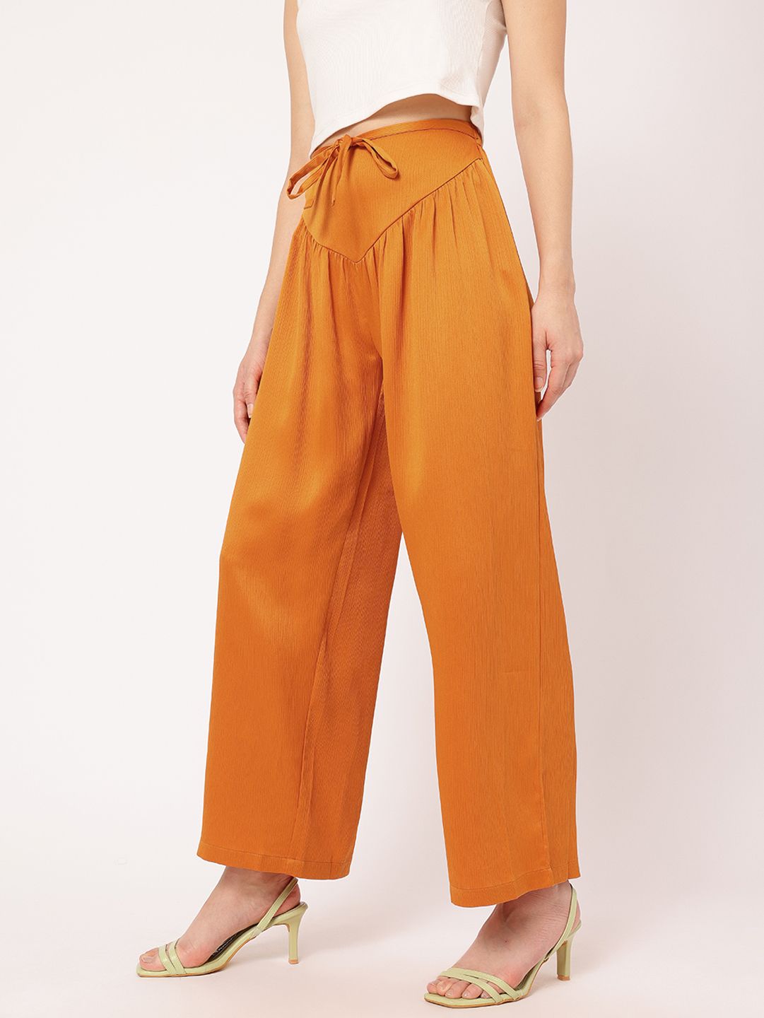 DressBerry Women Blissful Breezy Textured Trousers