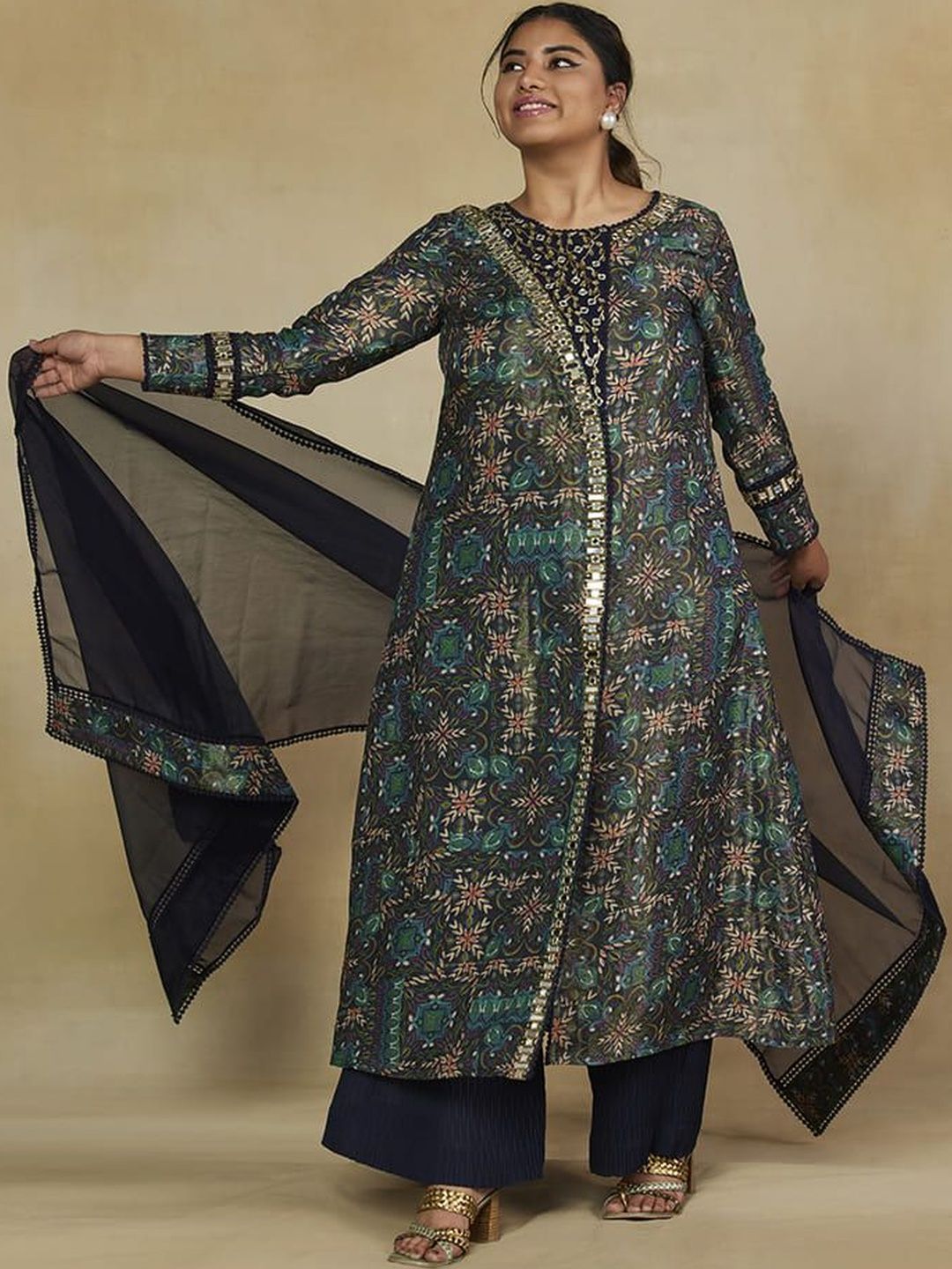 Mamicha Printed Round Neck Kurta Set