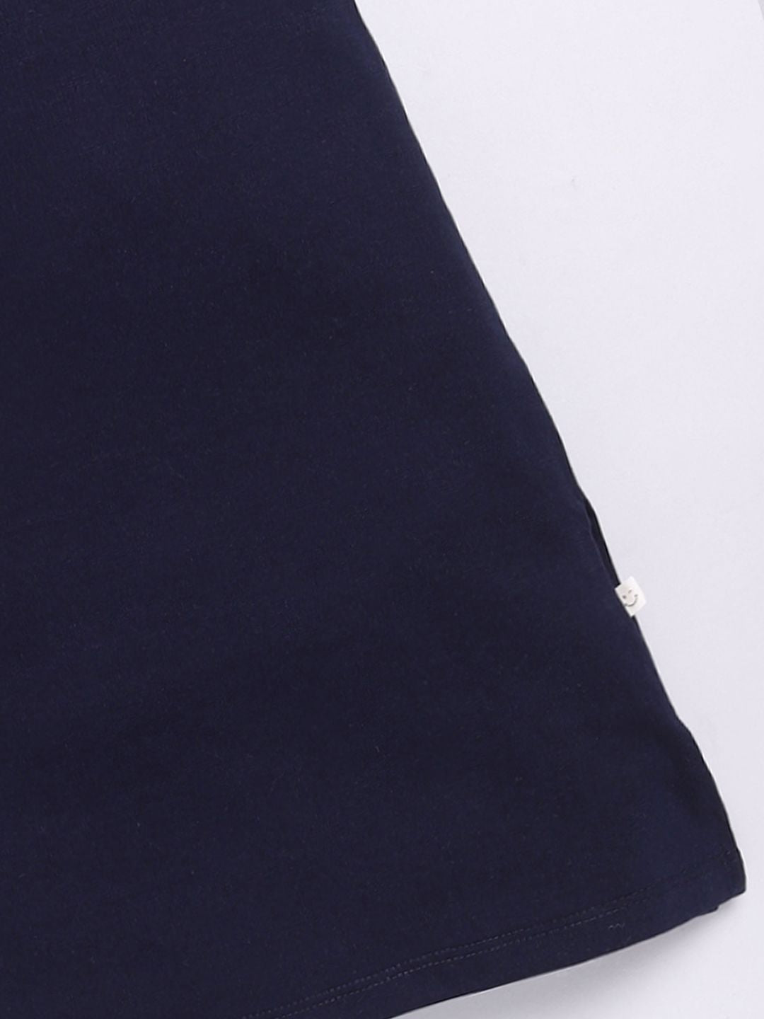 Happy Faces Kids Girls Typography Printed Pure Cotton Longline T-Shirt