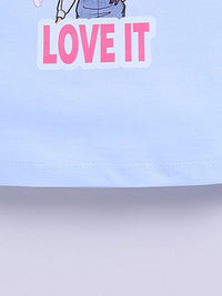 Happy Faces Kids Girls Barbie Printed Flutter Sleeve Pure Cotton Top