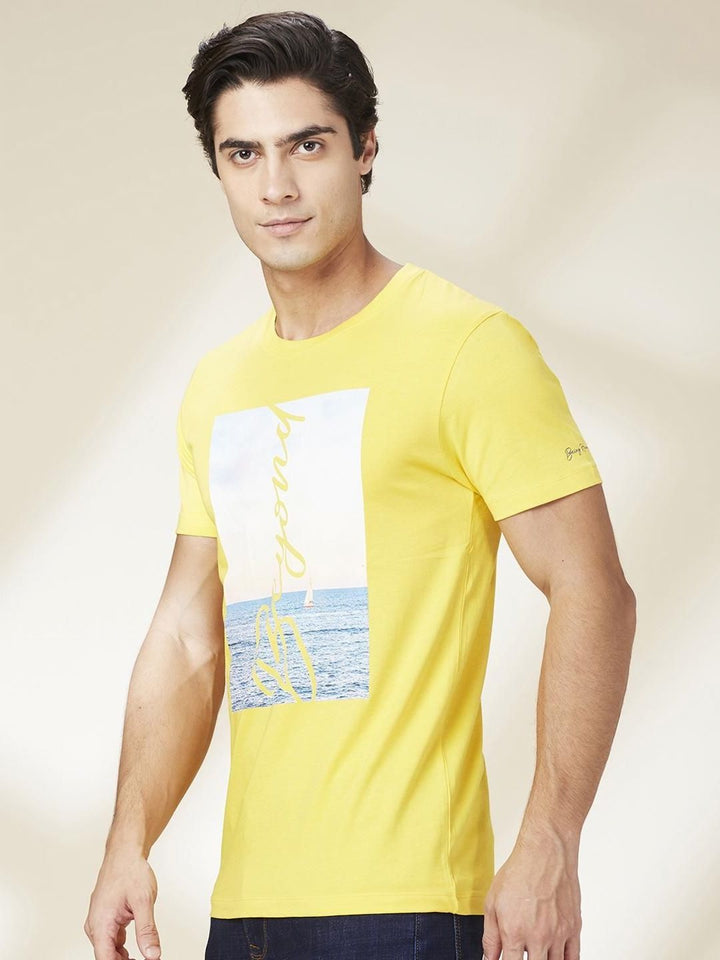 Being Human Men Graphic Printed Round Neck Cotton Slim Fit T-shirt