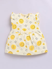 Happy Faces Infant Girls Smiley Printed Pure Cotton A-Line Dress