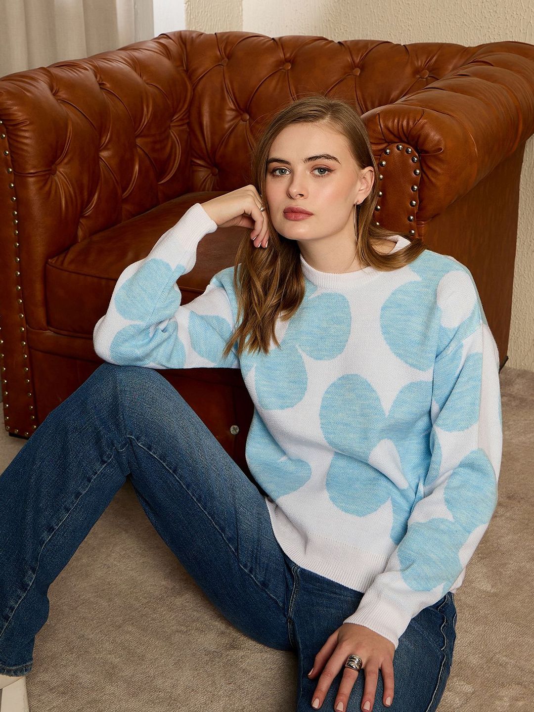 Berrylush Women Floral Printed Pullover Sweaters