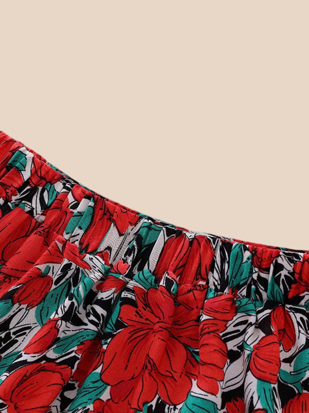 YK Girls Shoulder Straps Top With Skirt