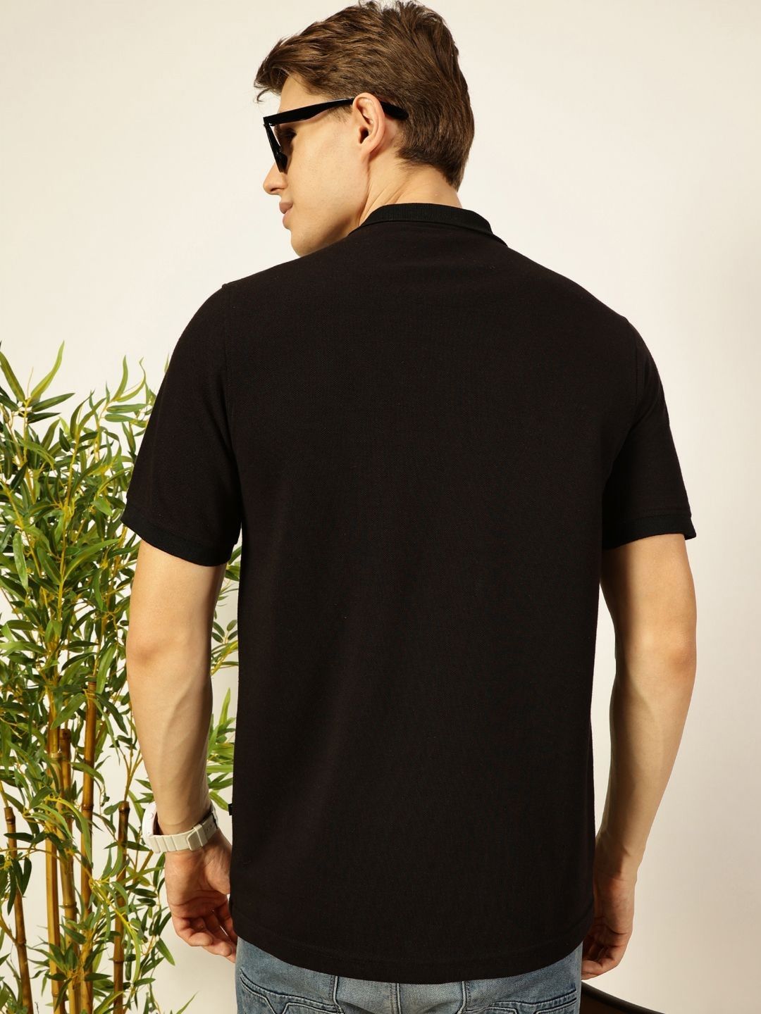 Thomas Scott Men Solid Polo Collar Cotton T-shirt