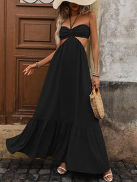 Berrylush Women Halter Neck Cut-Outs Fit & Flare Maxi Dress