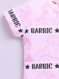 Happy Faces Girls Barbie Printed Pure Cotton T-shirt