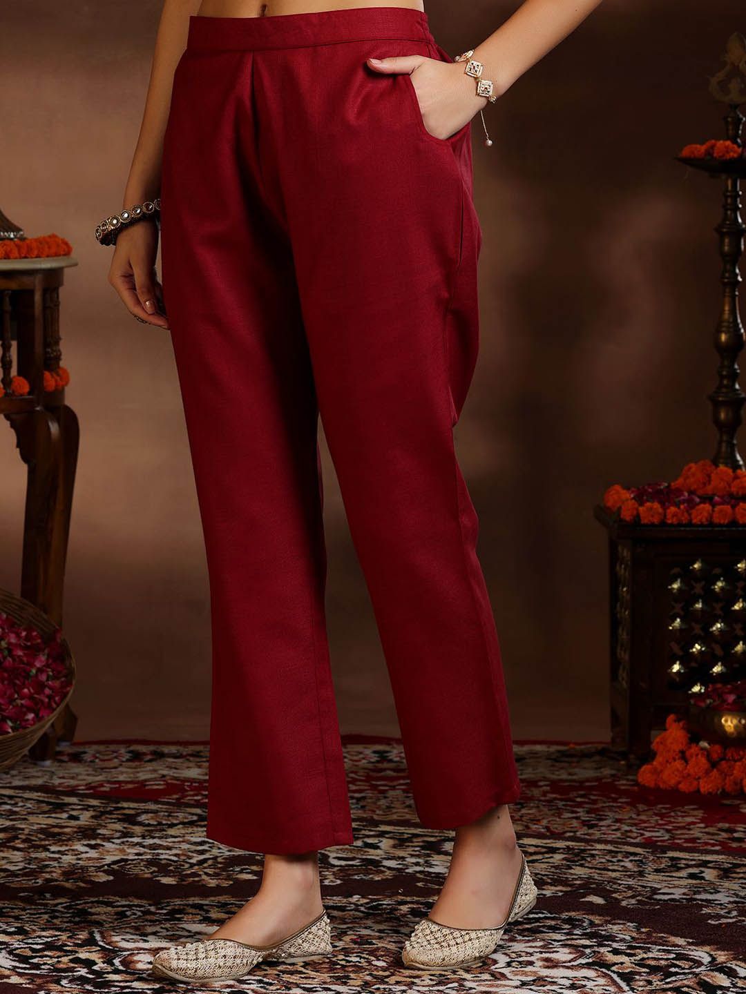 Libas Pleated Kurta with Trousers & Dupatta