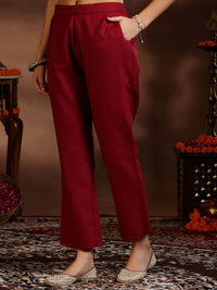 Libas Pleated Kurta with Trousers & Dupatta