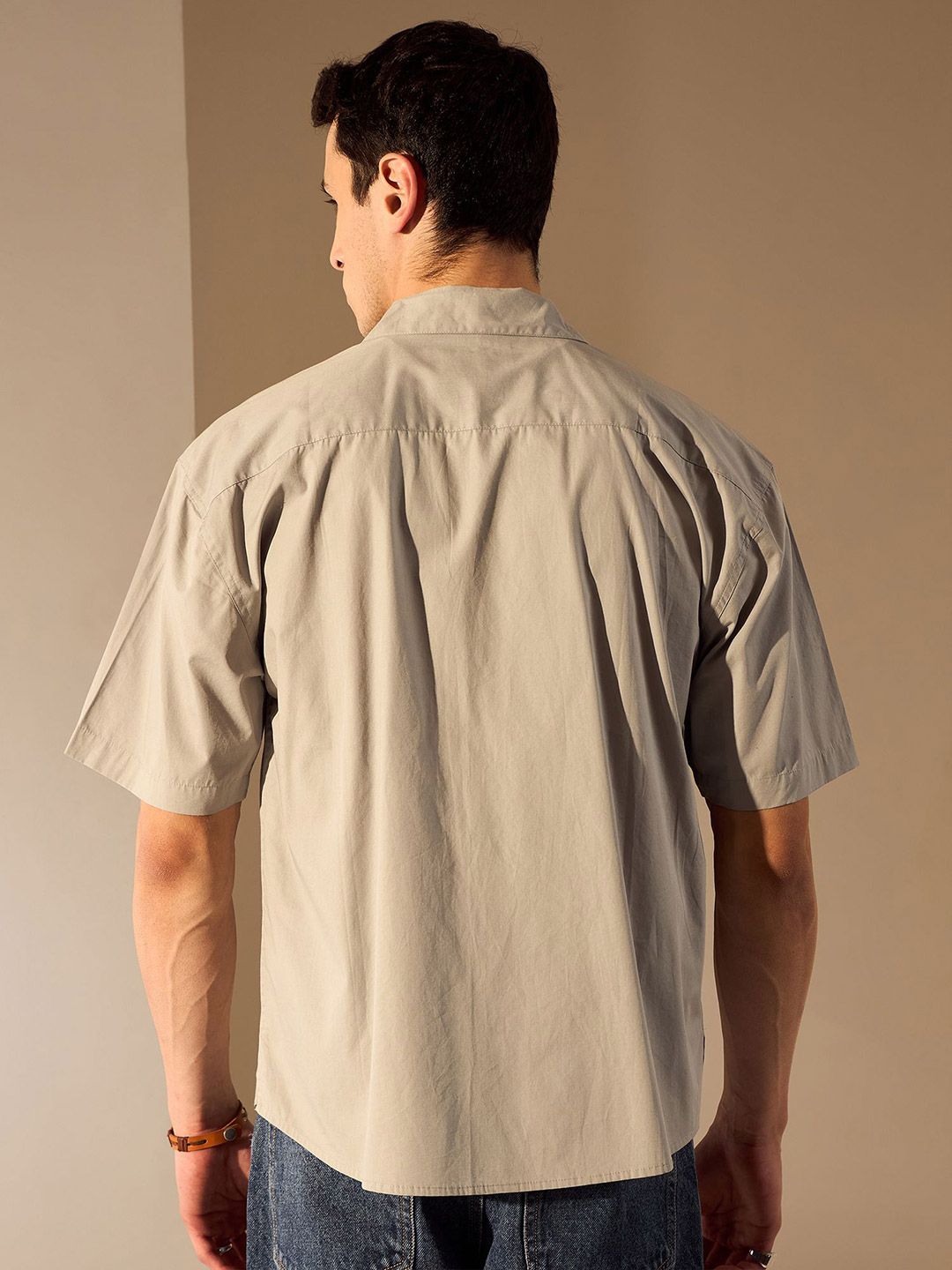 DENNISON Men Embroidery Drop Shoulder Oversized Shirt