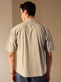 DENNISON Men Embroidery Drop Shoulder Oversized Shirt