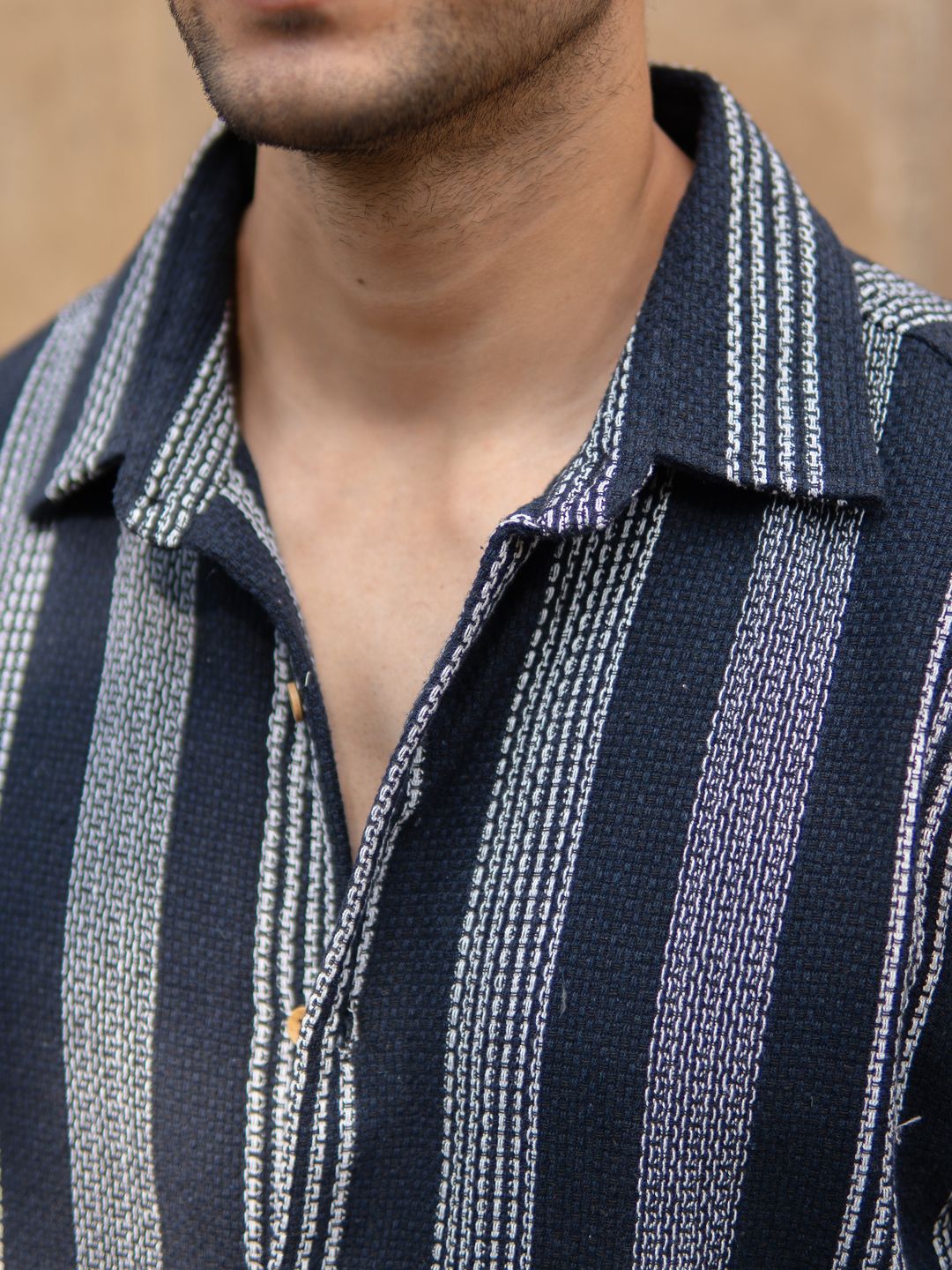 Powerlook Men Striped Spread Collar Cotton Casual Shirt