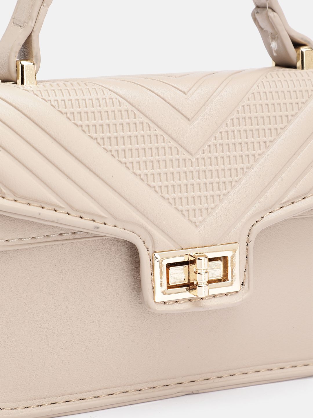 DressBerry Textured Structured Satchel Bag