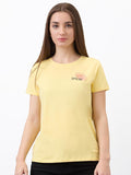 SPYKAR Women Regular Fit Graphic Printed Round Neck Cotton T-shirt