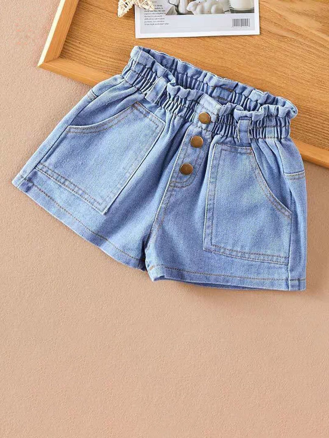 YK Girls Washed Regular Fit Denim Shorts Technology