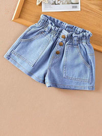 YK Girls Washed Regular Fit Denim Shorts Technology