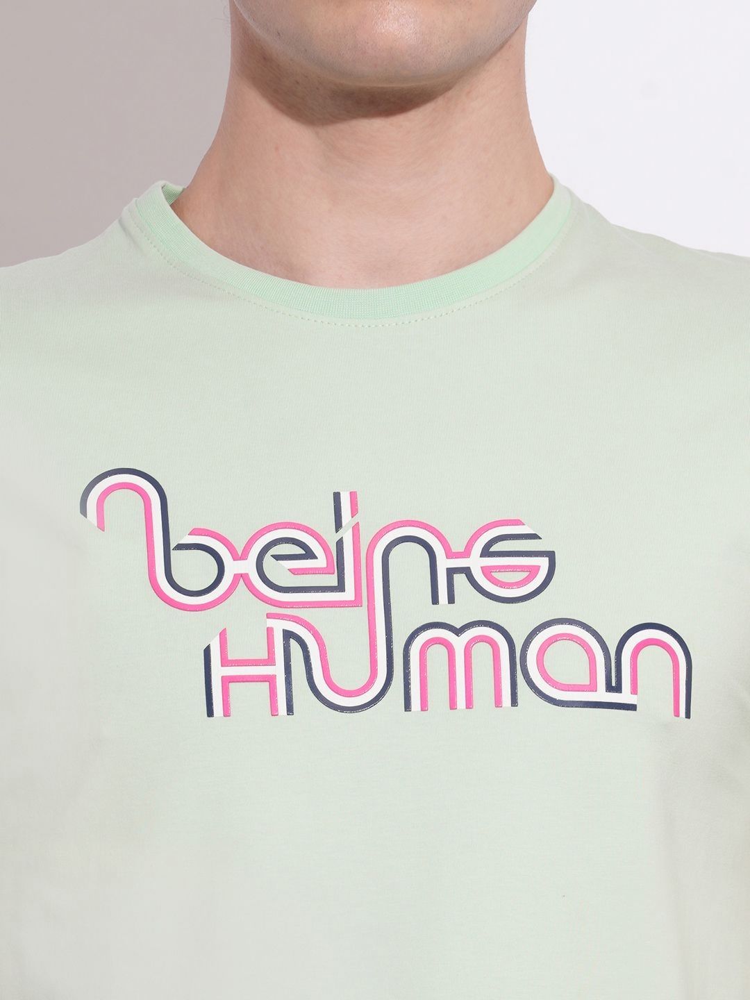 Being Human Men Typography Printed Round Neck Cotton Slim Fit T-shirt