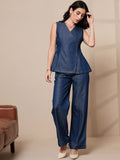 SASSAFRAS worklyf Pure Cotton Sleeveless Vest Top & Trouser