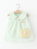 YK Checked Peter Pan Collar A-Line Dress