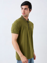 SPYKAR Men Solid Polo Collar Cotton Slim Fit T-shirt